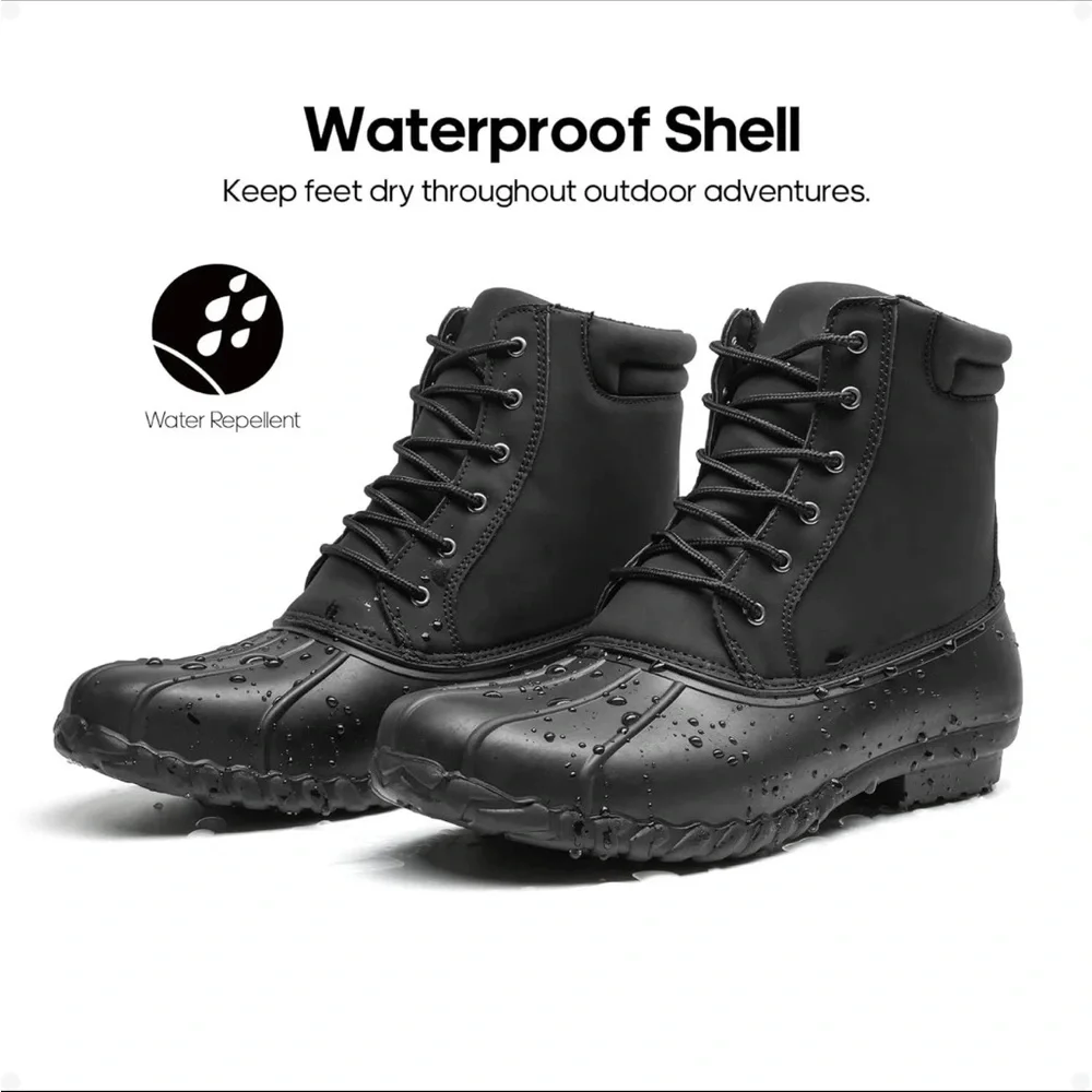 NORTIV 8 Men's Duck Boots Snow Winter Classic Insulated Waterproof Shell Boot 9 - Picture 2 of 5